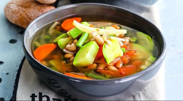 Vegetable soup - a simple first course in the Maggi diet menu
